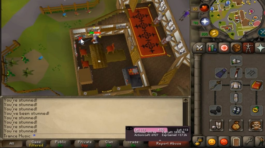 Stunned for 6 seconds while pickpocketing Hero in OSRS